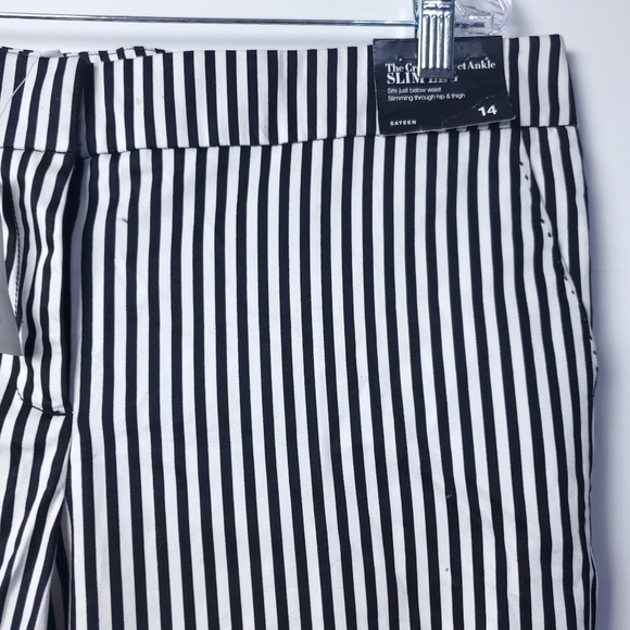 New York and Co. STRIPPED Ankle Pants - Picture 6 of 15